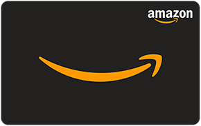 A black Amazon branded Gift Card with the Amazon arrow logo in the center