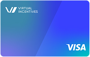 A blue colored Virtual Incentives branded Visa Credit Card
