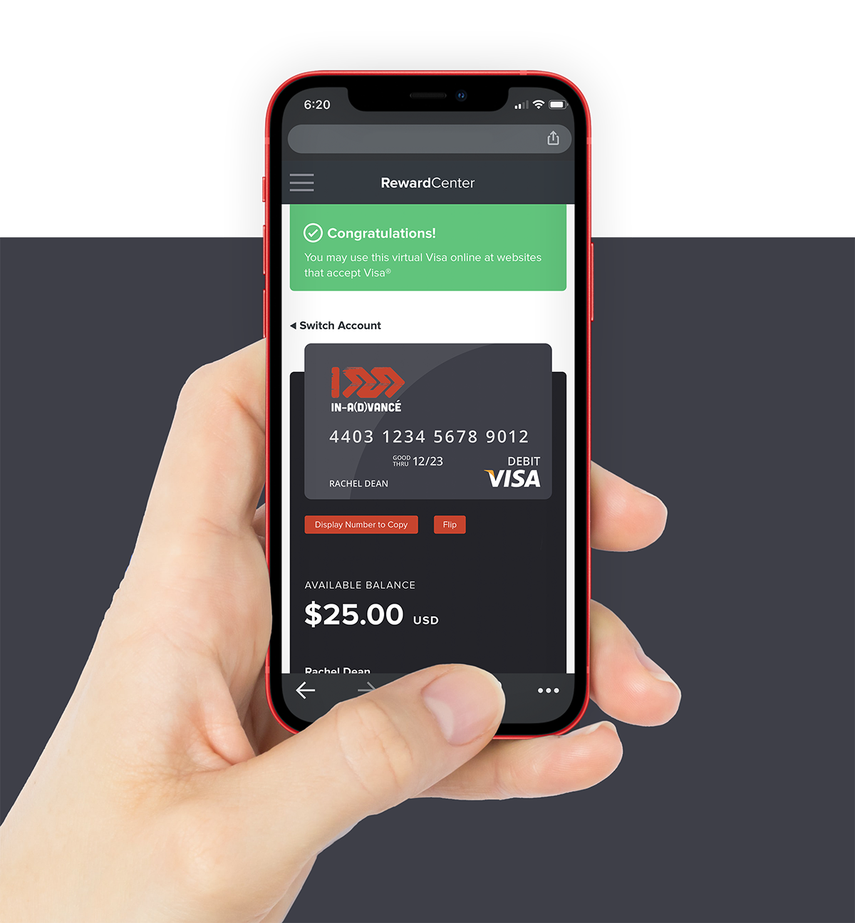 virtual incentives reward center example