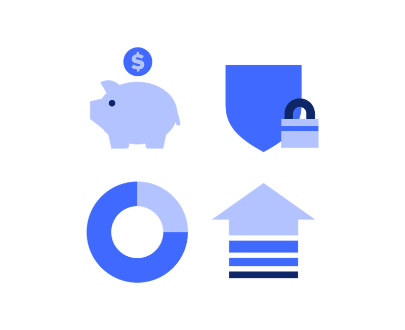 illustration representing cost effective, secure and powerful