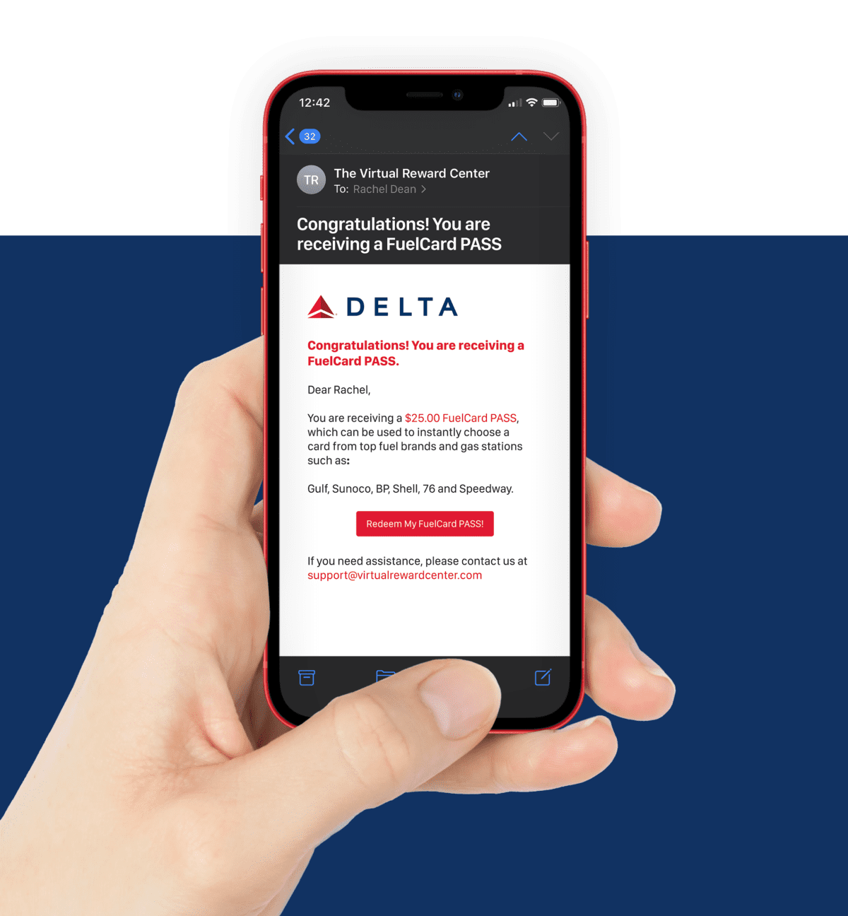 FuelCard Pass rewards email example